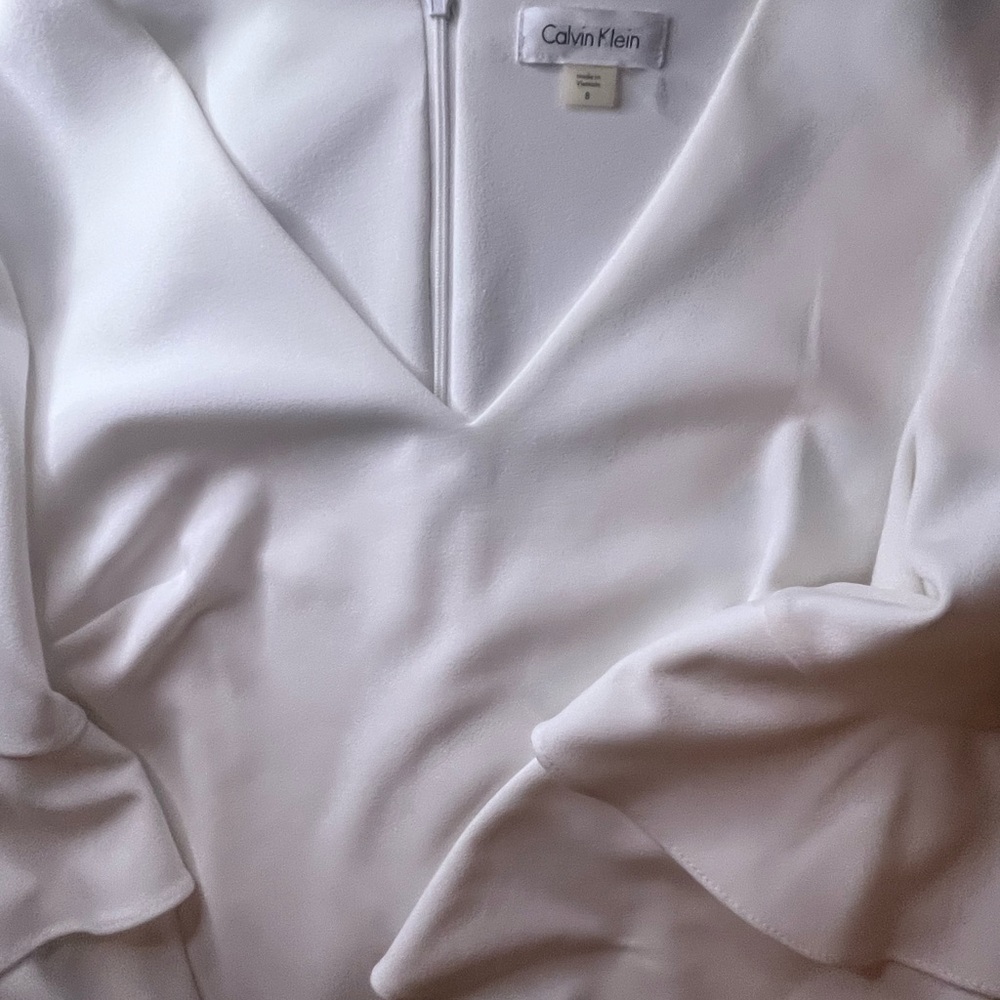 Calvin Klein Off-White V-Neck dress - Picture 7 of 15